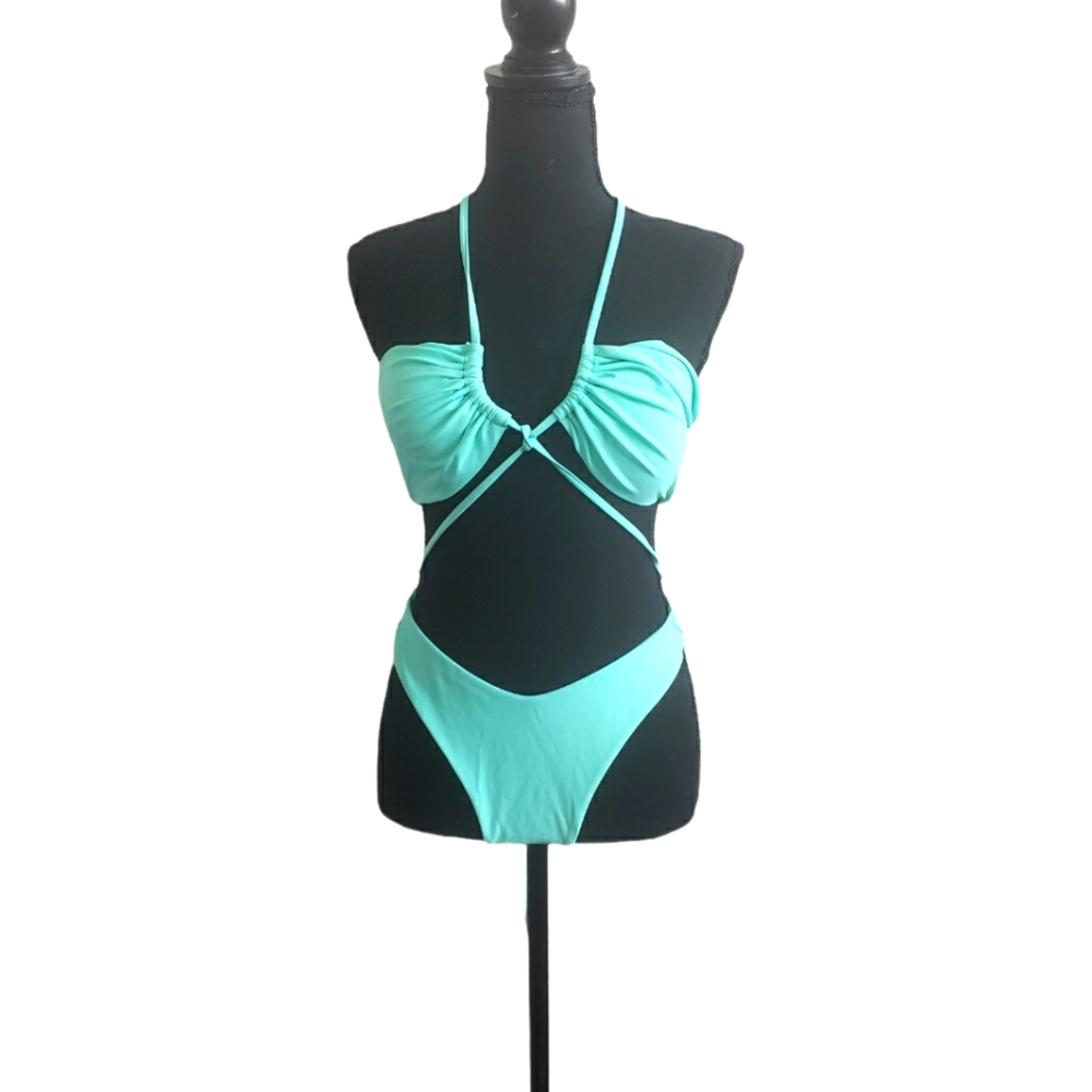 NWOT Women 2 Pieces Mint Bikini Straps Swimsuit